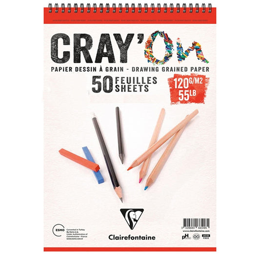 Clairefontaine Crayon Çizim Blok A3 120gr 50 Yaprak Üst Spiral - Eskiz, Sanatsal ve Okul Defteri