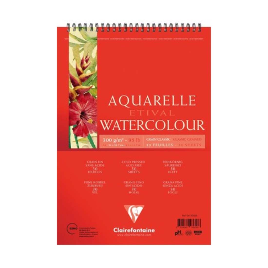 Clairefontaine Etival Aquarelle Watercolour A3 30 Sayfa Eskiz Defteri - Suluboya ve Çizim Defteri