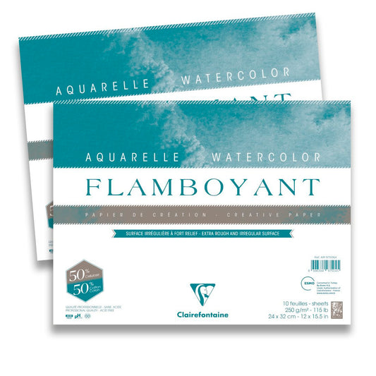 Clairefontaine Flamboyant 24x32 cm 10 Sayfa Suluboya Defteri - Sanatsal Eskiz ve Resim Defteri