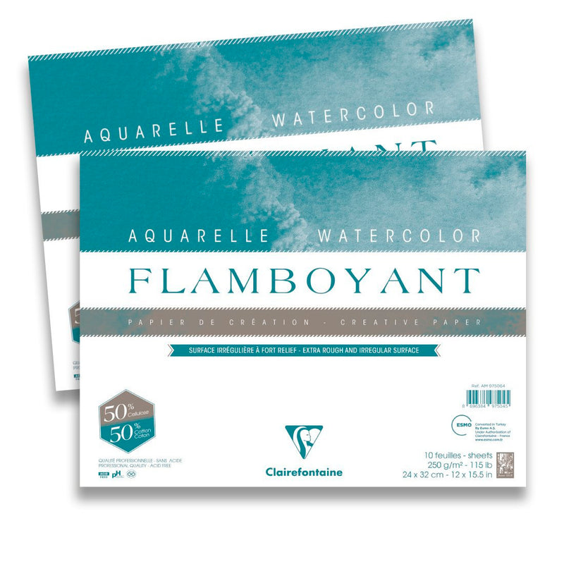 Clairefontaine Flamboyant 24x32 cm 10 Sayfa Suluboya Defteri - Sanatsal Eskiz ve Resim Defteri