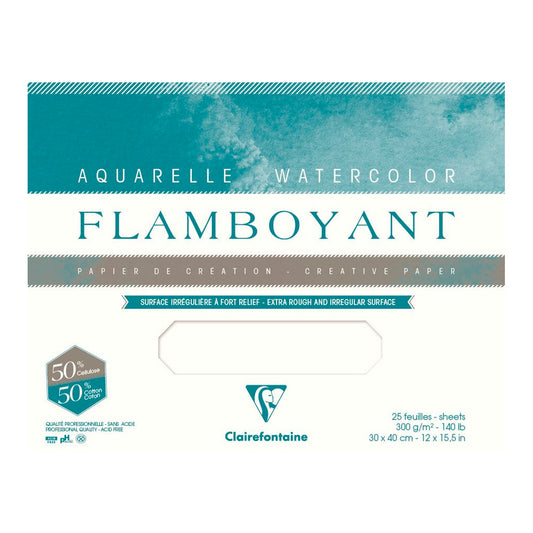 Clairefontaine Flamboyant 31x41 cm Üstten Spiralli Suluboya Blok - Sanatsal Eskiz ve Resim Defteri