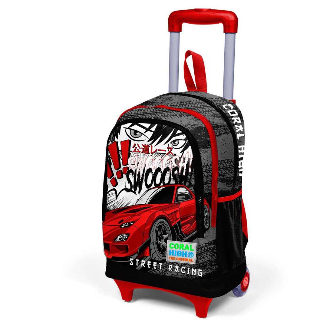 Coral High Araba Desenli Işıklı Tekerlek Siyah Çekçekli Sırt ve Okul Çantası 23947