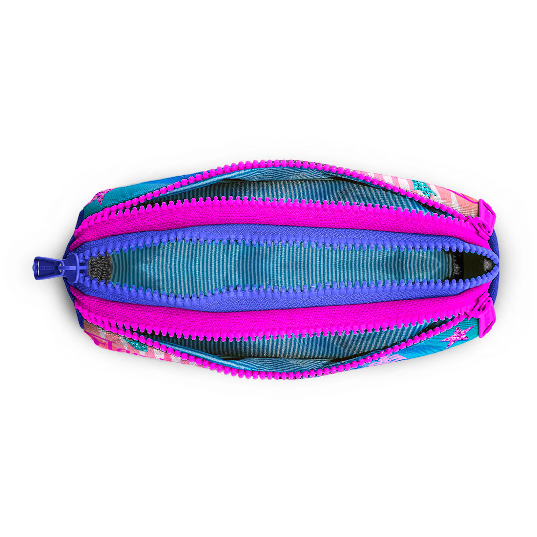 Coral High Kız Çocuk Lavanta Pembe Flamingo Desenli Üç Bölmeli Kalem Çantası