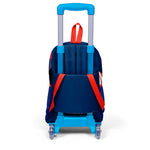 Coral High Kids Saks Mavi Astronot Desenli Üç Bölmeli Işıklı Tekerlekli Çekçekli Okul Sırt Çantası 23924
