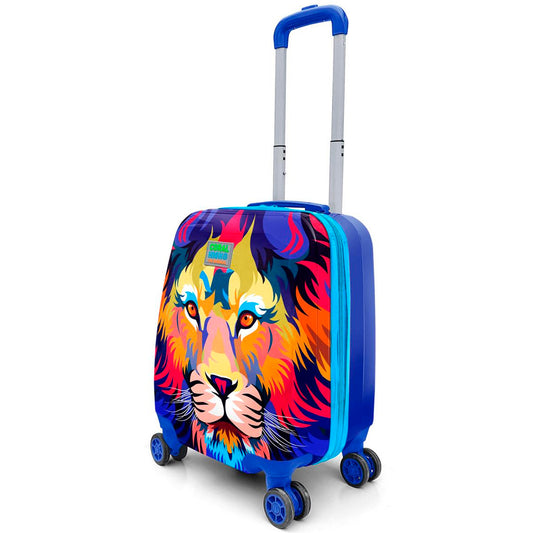 Coral High Lacivert Saks Aslan Desenli Çekçekli Valiz 16732