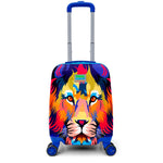 Coral High Lacivert Saks Aslan Desenli Çekçekli Valiz 16732