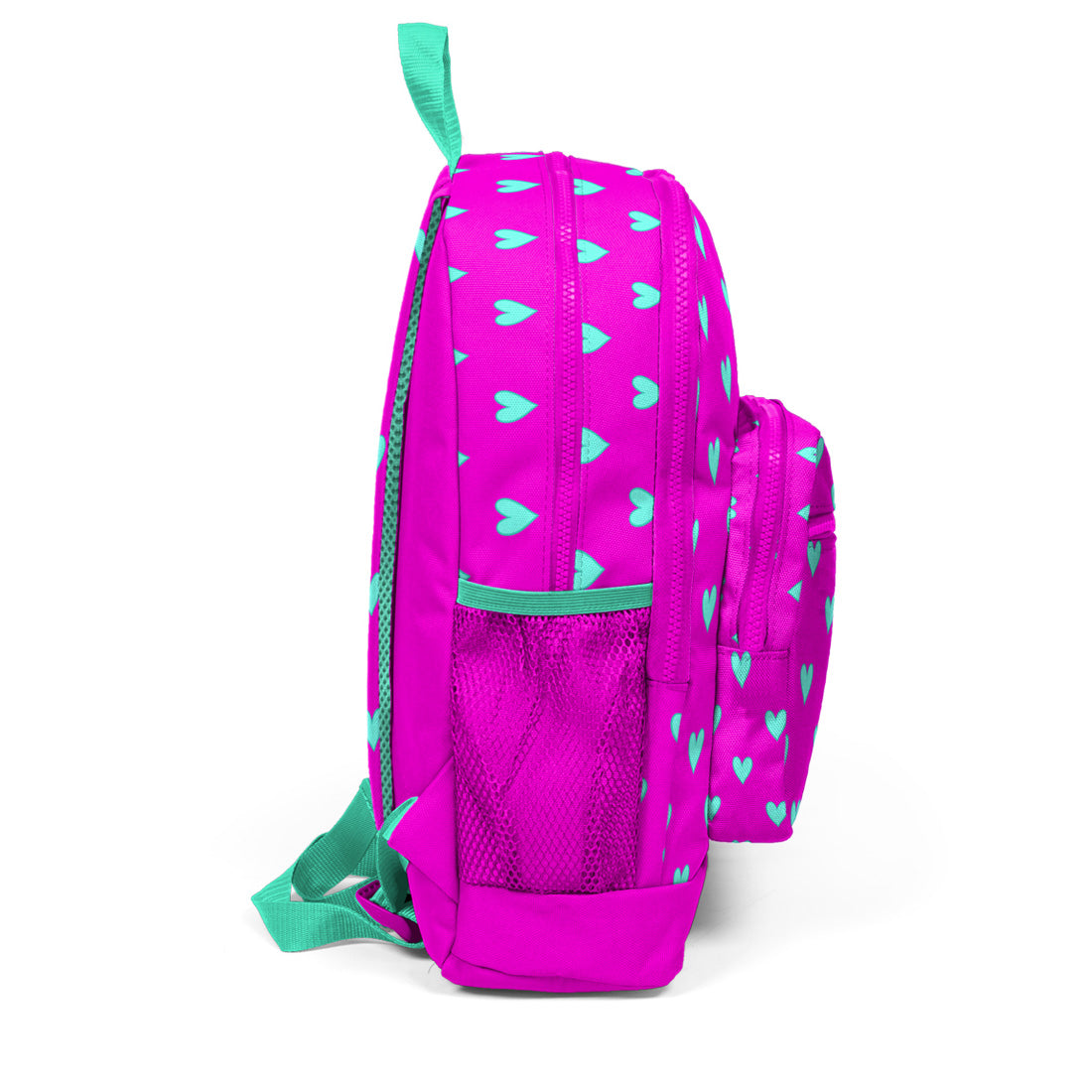 Coral High Pembe Kalp Desenli Sök-Tak Çekçekli Kız Çocuk Okul Çantası