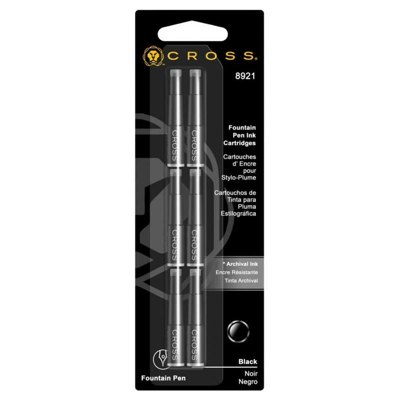 Cross Siyah 6'lı Dolma Kalem Kartuşu - Yedek Mürekkep ve Akıcı Yazım İçin Kartuş