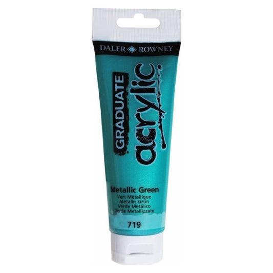 Daler Rowney Graduate Metallic Green 120 ml. Akrilik Boya - Sanat, Resim ve Hobi İçin Canlı Akrilik Boya