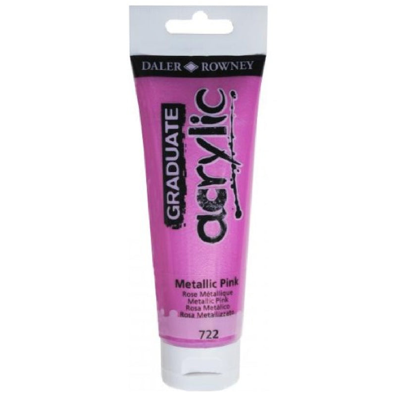 Daler Rowney Graduate Metalik Pembe 120 ml. Akrilik Boya - Sanatsal Resim ve Hobi Boyası