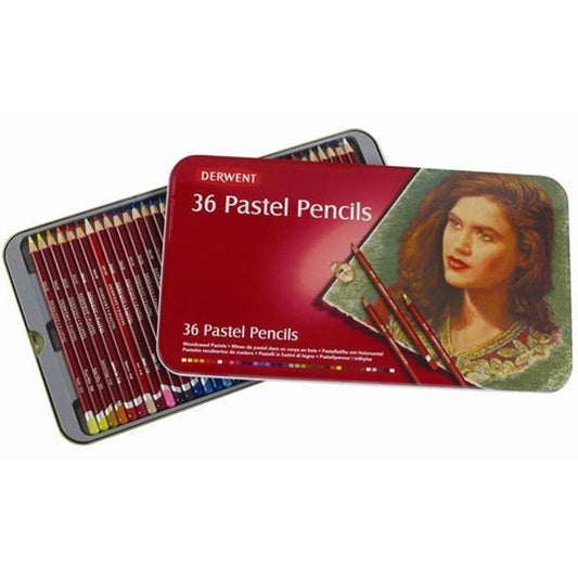 Derwent 36'lı Pastel Pencil Teneke Kutu - Sanatsal Çizim, Resim ve Eskiz İçin
