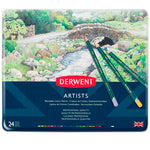 Derwent Artists 24'lü Teneke Kutu Kuru Boya Kalemi Set - Hediyelik ve Sanatçı Çizim Kalemi