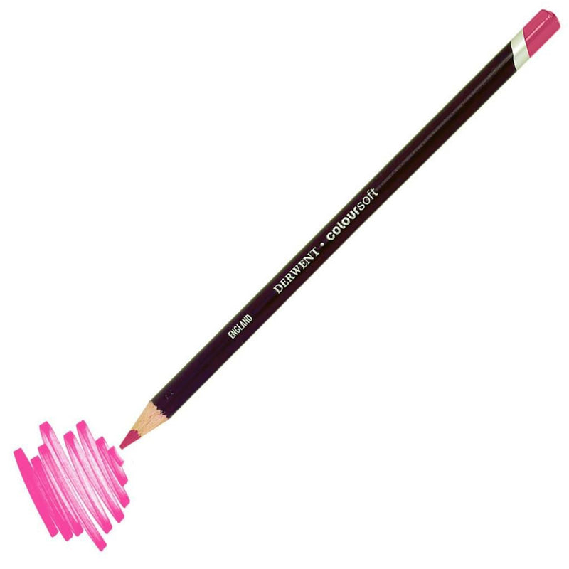 Derwent Coloursoft Pencil Yumuşak Kuru Boya Kalemi Parlak Pembe - Sanatçı, Çizim ve Boyama Kalemi