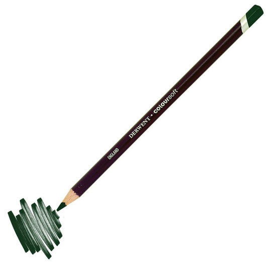 Derwent Coloursoft Yumuşak Kuru Boya Kalemi Koyu Yeşil - Sanatsal Çizim ve Resim Kalemi