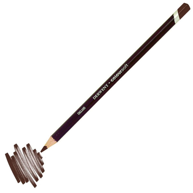Derwent Coloursoft Pencil Yumuşak Kuru Boya Kalemi Orta Kahve - Sanatsal Çizim ve Profesyonel Boyama Kalemi