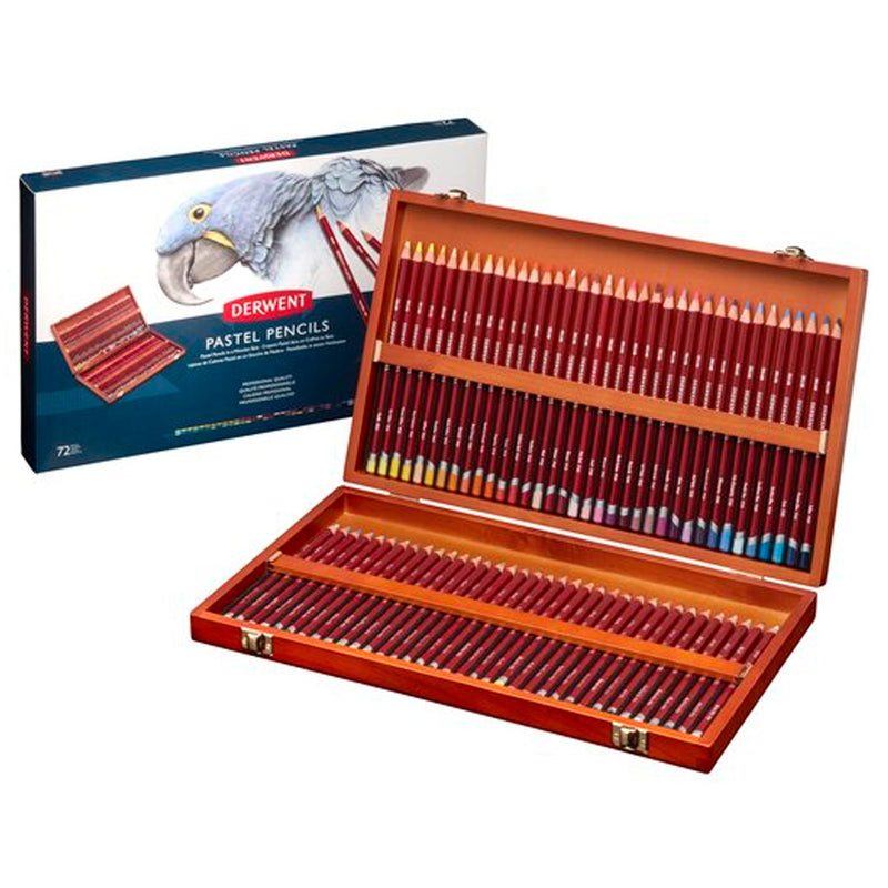 Derwent Pastel Pencils 72'li Pastel Kalem Seti Ahşap Kutu - Sanatçı ve Eskiz Kalemi
