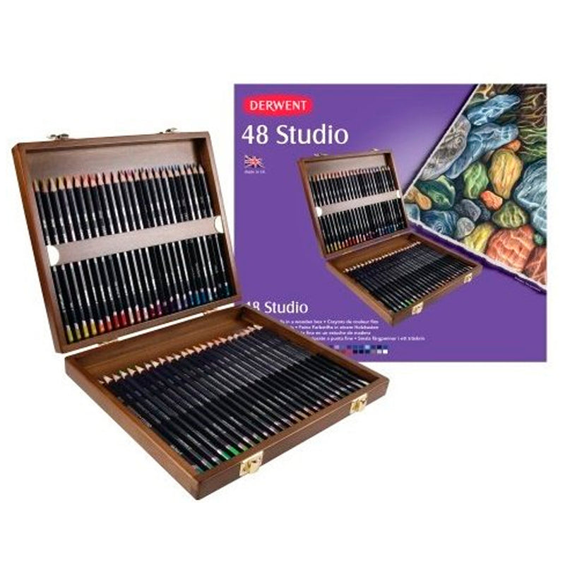 Derwent Studio 48'li Ahşap Kuru Boya Kalemi Set - Sanatsal Çizim ve Profesyonel Eskiz Kalemleri