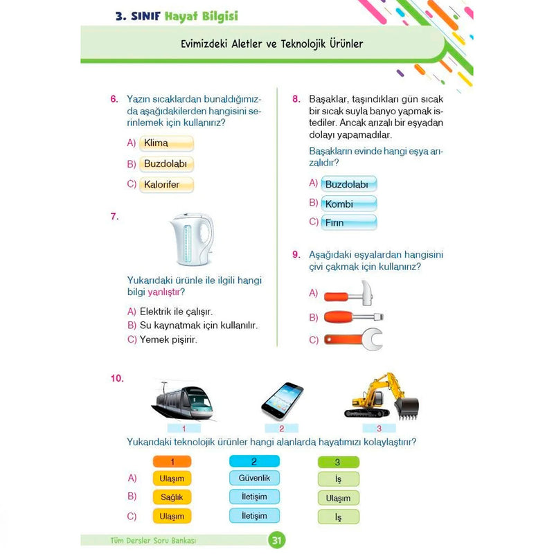 Dikkat Atölyesi Yayınları 3. Sınıf Tüm Dersler Yeni Nesil Soru Bankası