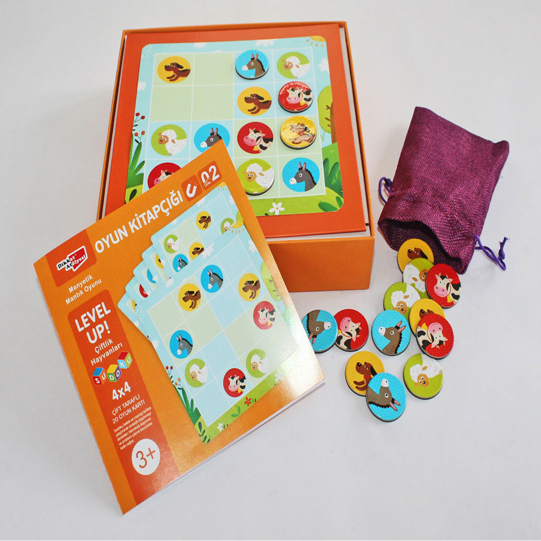 Dikkat Atölyesi Yayınları Level Up! 2 - Çiftlik Hayvanları Sudoku