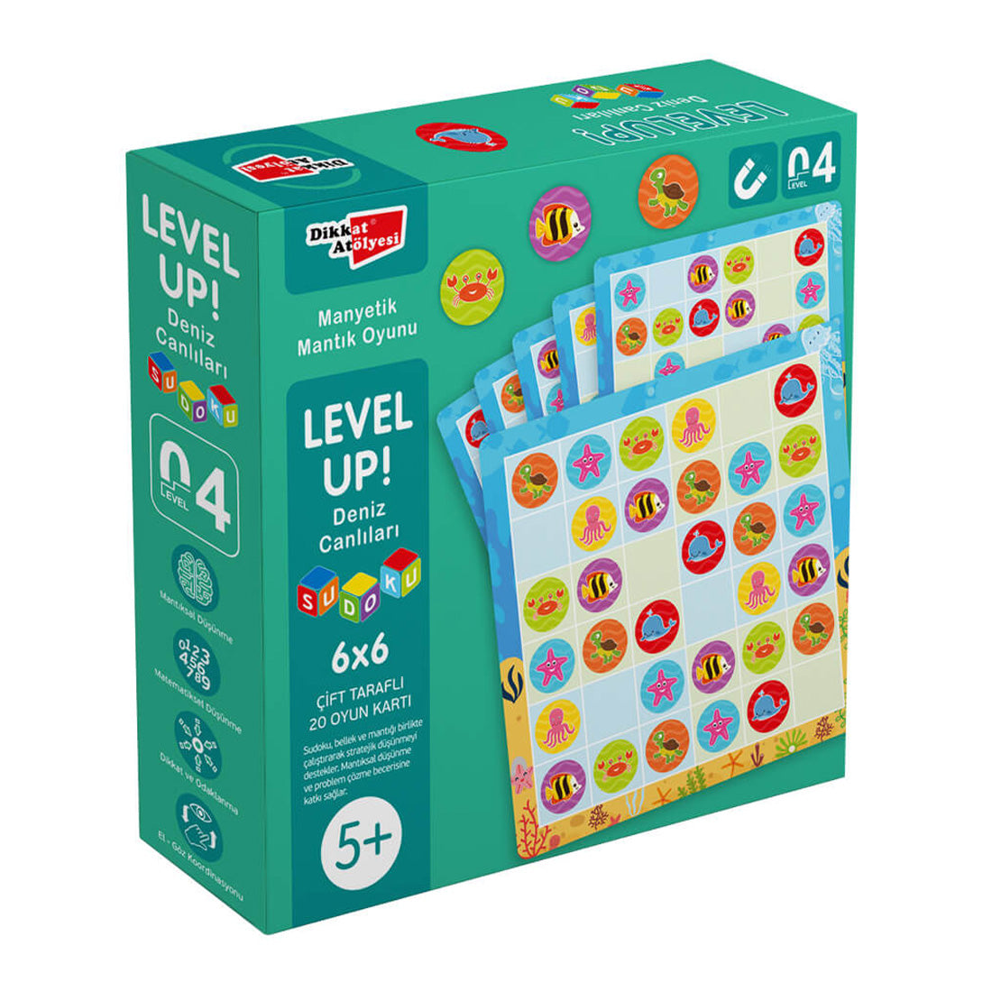 Dikkat Atölyesi Yayınları Level Up! 4 - Deniz Canlıları Sudoku