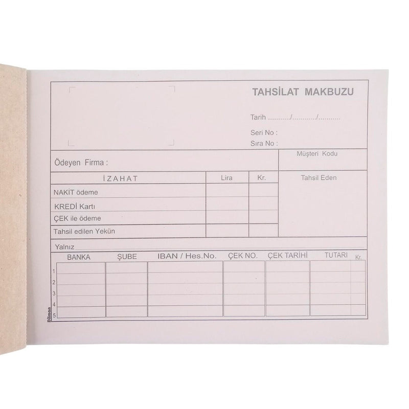 DİLMAN TAHSİLAT MAKBUZU OTOKOPİLİ 2 NÜSHA 2-50