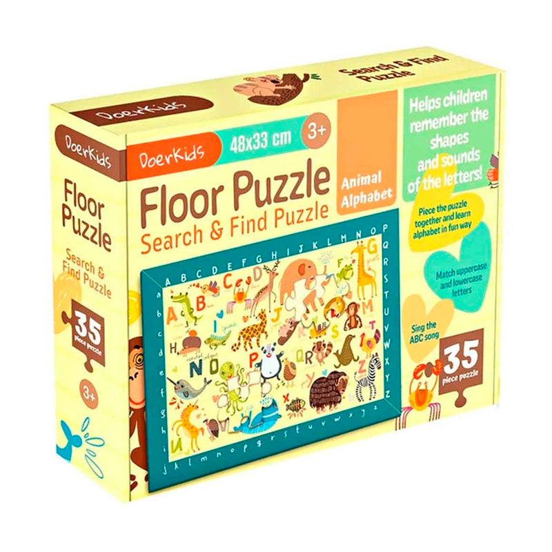 DoerKids Çocuk Puzzle Hayvanlar İngilizce Alfabe Ara Bul Yer Yapbozu