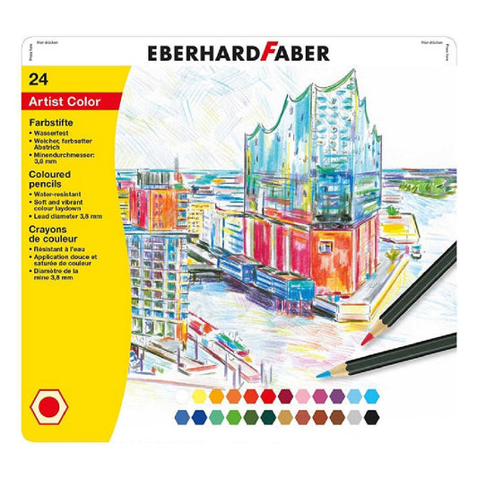 Eberhard Faber Artist Color 24'lü Kuru Boya Kalemi - Sanatsal Çizim ve Resim Boyama Seti