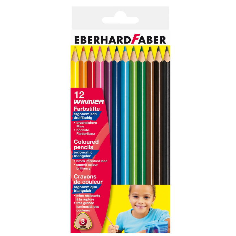 Eberhard Faber Winner 12'li Üçgen Kuru Boya Kalemi EF-511412