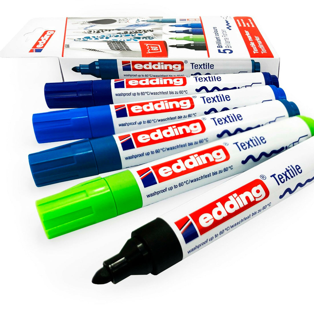 Edding 5'li Kumaş Boyama Kalemi - Sanatsal Hobi Tekstil Kalemi Seti
