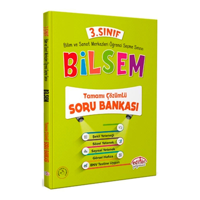 Editör Yayınları 3. Sınıf Bilsem Tamamı Çözümlü Soru Bankası Yeni Tarz