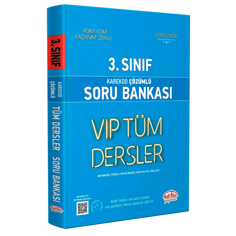 Editör Yayınları 3. Sınıf Vip Tüm Dersler Soru Bankası Mavi Kitap