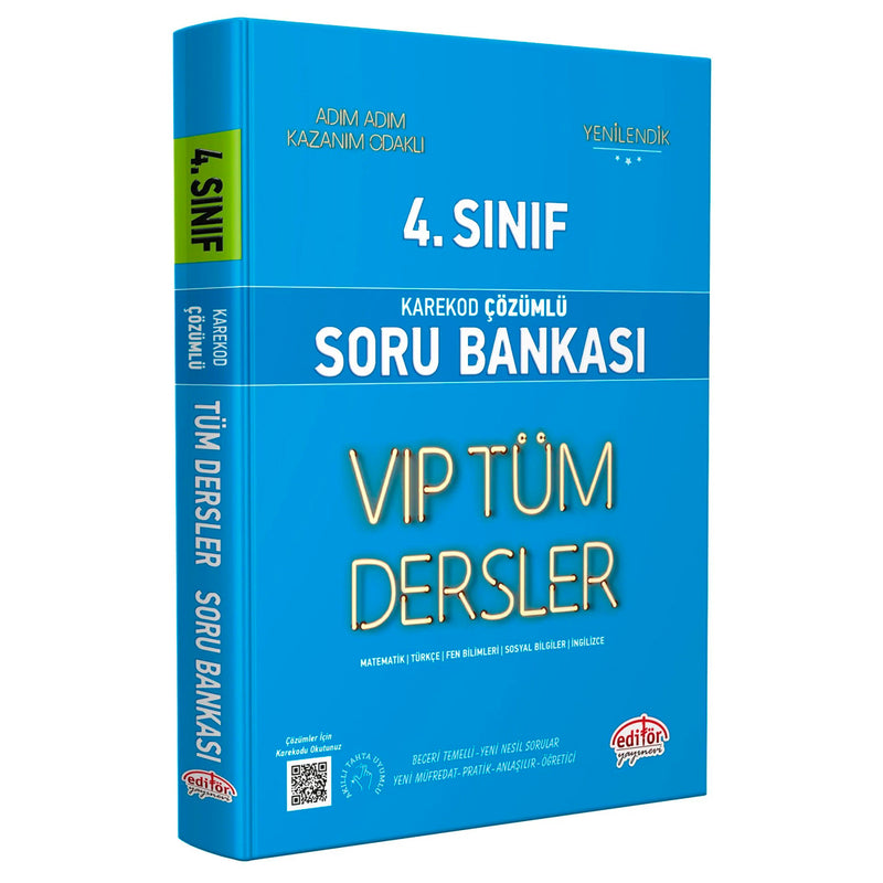 Editör Yayınları 4. Sınıf Vip Tüm Dersler Soru Bankası Mavi Kitap