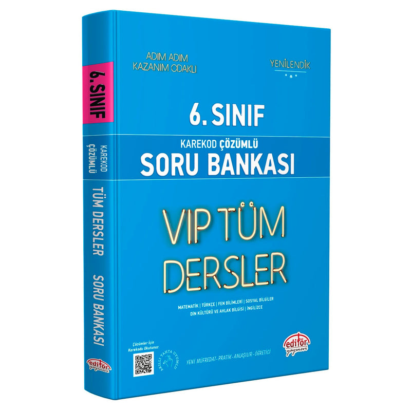 Editör Yayınları 6. Sınıf Vip Tüm Dersler Soru Bankası Mavi Kitap
