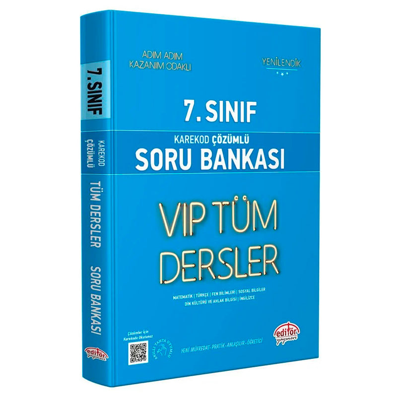Editör Yayınları 7. Sınıf Vip Tüm Dersler Soru Bankası Mavi Kitap