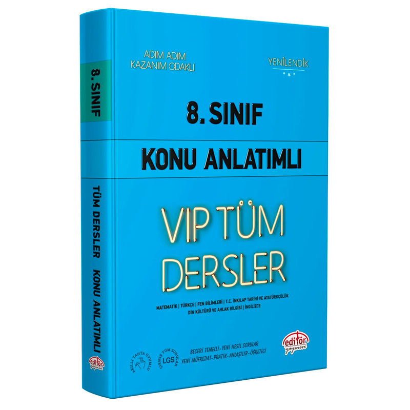 Editör Yayınları 8. Sınıf Vip Tüm Dersler Konu Anlatımlı Mavi Kitap