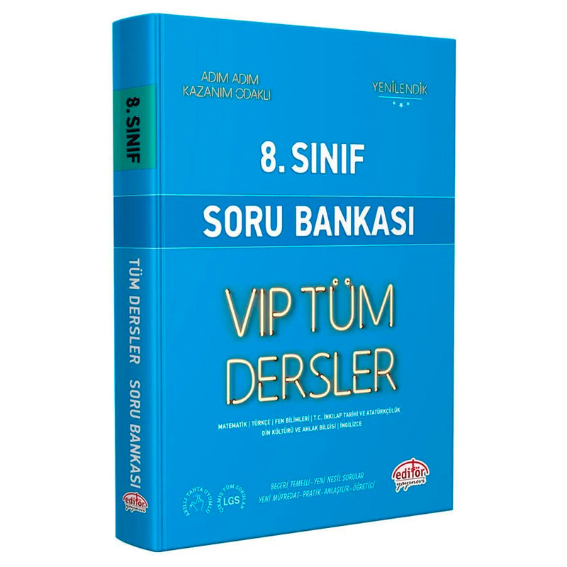 Editör Yayınları 8. Sınıf Vip Tüm Dersler Soru Bankası Mavi Kitap