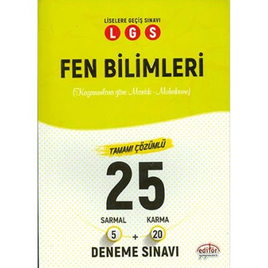Editör Yayınları LGS 8.Sınıf Fen Bilimleri Çözümlü 25 Deneme Sınavı