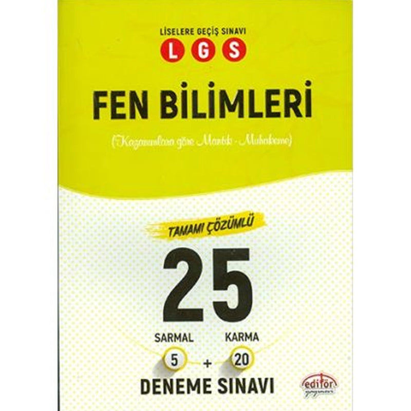 Editör Yayınları LGS 8.Sınıf Fen Bilimleri Çözümlü 25 Deneme Sınavı