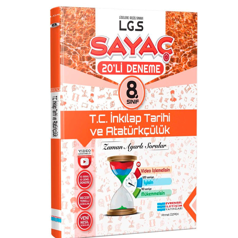 Evrensel İletişim Yayınları 8. Sınıf T.C. İnkılap Tarihi ve Atatürkçülük Sayaç 20 Deneme