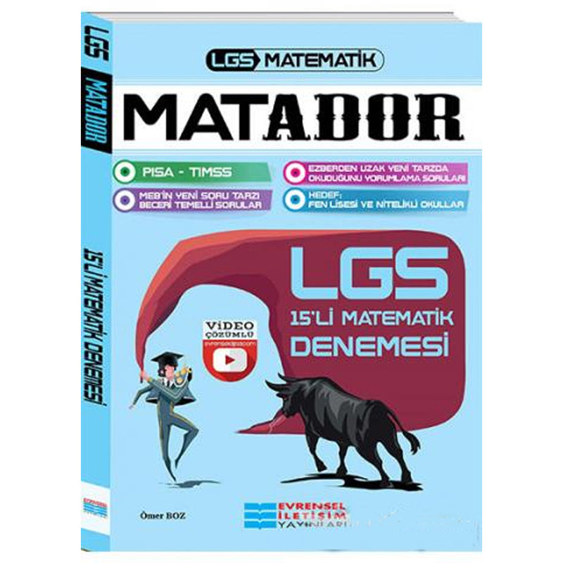 Evrensel Yayınları LGS Matador Matematik Video Çözümlü 15 Deneme Sınavı