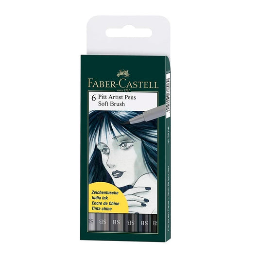 Faber-Castell Pitt Artist Kalem 6'lı - Sanatsal Çizim, Eskiz ve Hediyelik Kalem Seti
