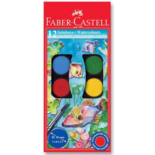 Faber Castell 12'li Büyük Boy Suluboya 125012