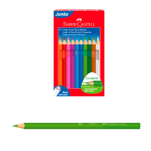 Faber-Castell 12'li Jumbo Üçgen Boya Kalemi 116616