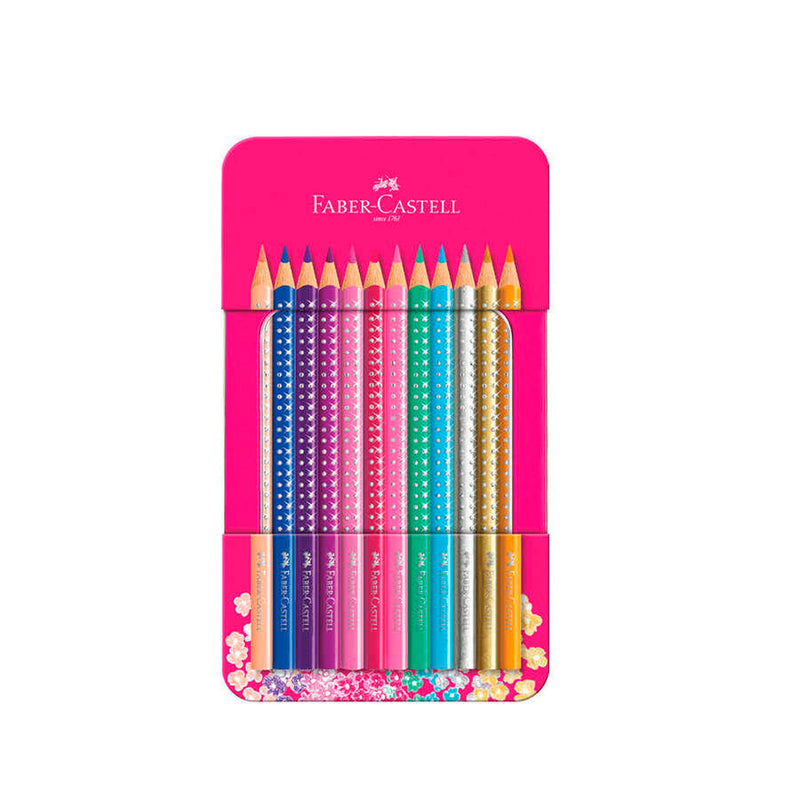 Faber-Castell 12'li Parlak Renkler Metal Kutu Grip Kuru Boya Kalemi 5171201737