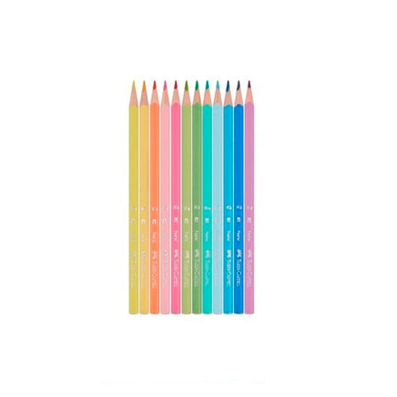 Faber-Castell 12'li Pastel Renkler Kuru Boya Kalemi 116313