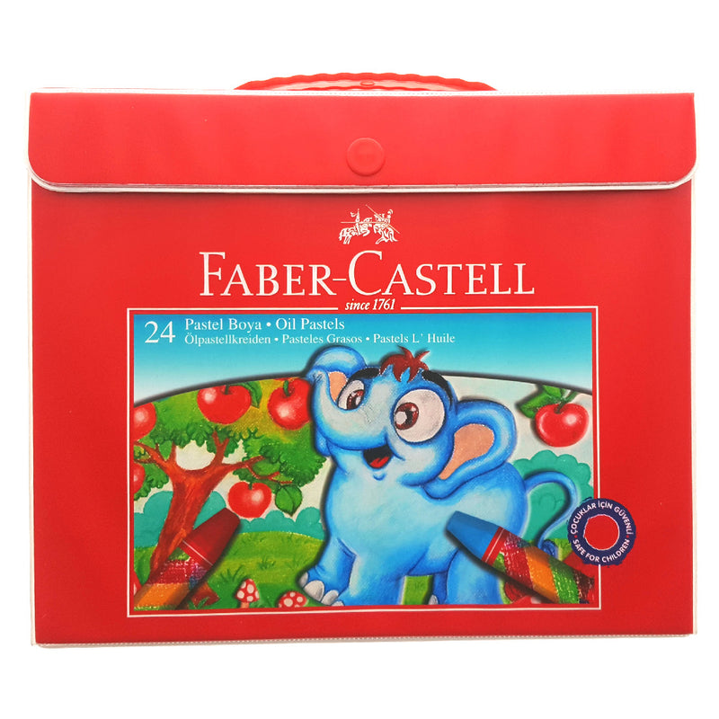Faber-Castell 24'lü Plastik Çantalı Tutuculu Pastel Boya 5281125125
