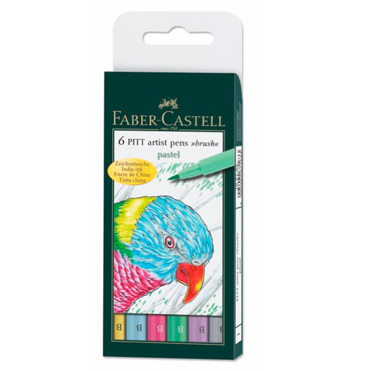 Faber-Castell 6'Lı Pıtt Fırça Uçlu Artist Kalemi - Sanat, Çizim ve Eskiz Kalemi