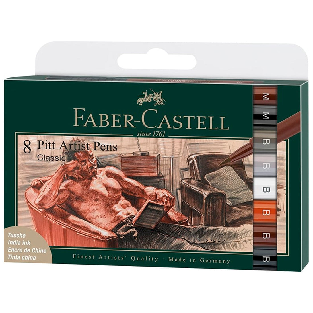 Faber Castell 8'li Klasik Renkler Pitt Artist Pen Fırça Uçlu Kalem - Sanat, Çizim ve Eskiz Kalem Seti