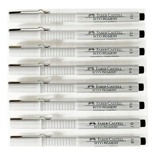 Faber Castell Ecco Pigment Set 8'li - Sanatsal Çizim ve Eskiz Kalemleri