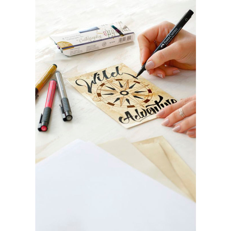 Faber-Castell Pitt 4'lü Kaligrafi Kalemi - Sanatsal Çizim ve Hat Sanatı Seti